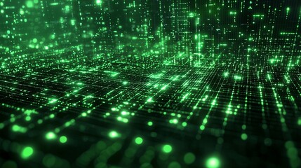 A green digital grid pattern with a glowing effect, perfect for tech-themed projects