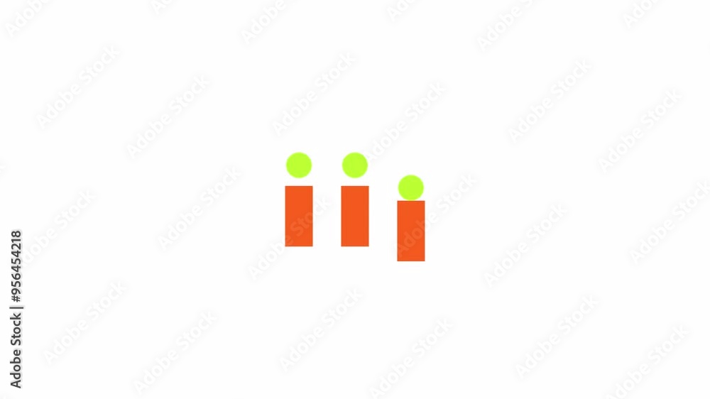 Fototapete vertical bars with dots loading animation. system update animated element 2d abstract 4k video motio