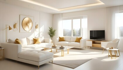 Fototapeta premium Photo interior modern design room 3d illustration