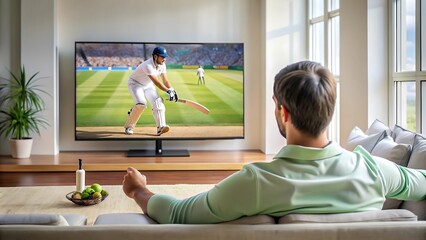 person watching tv in the living room