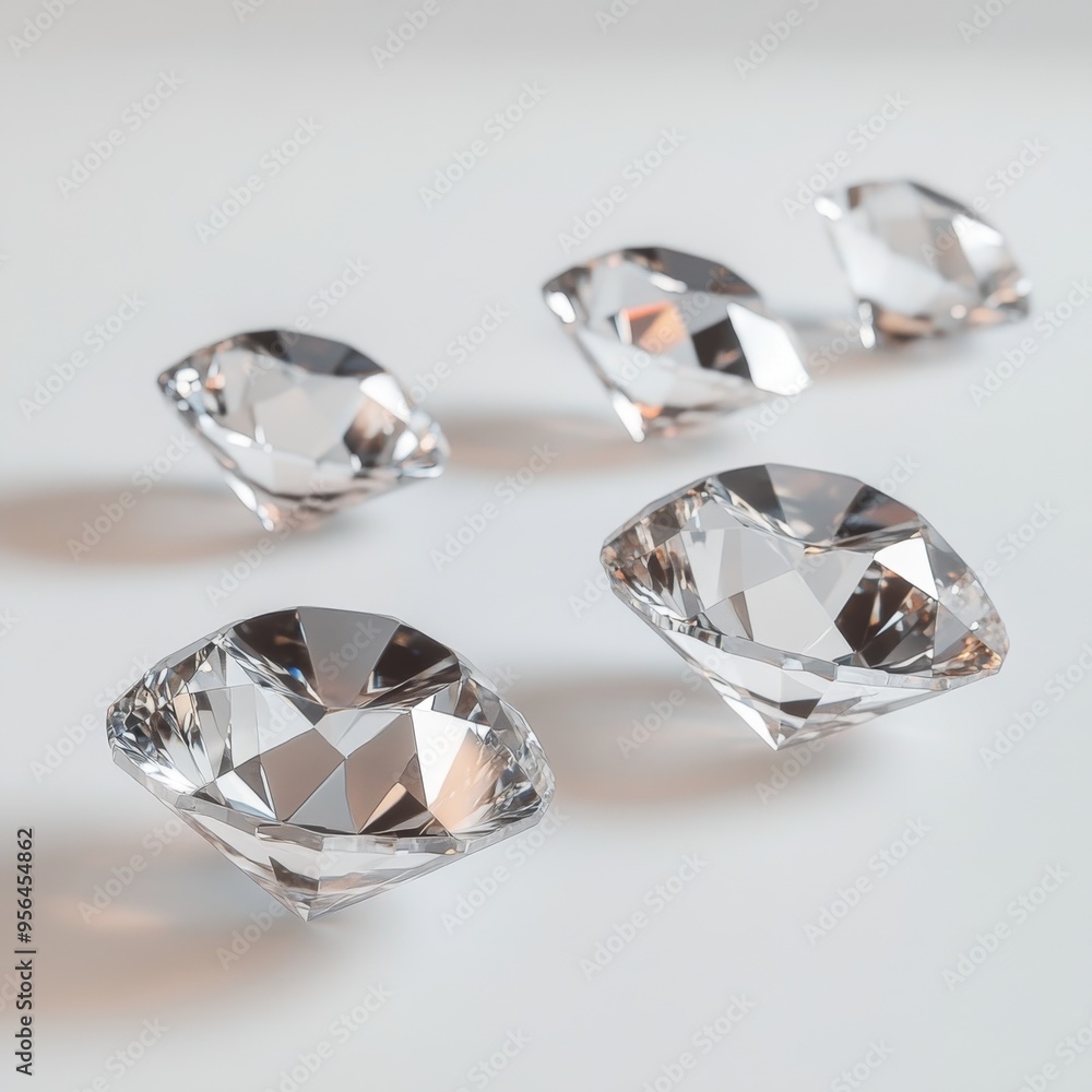 Poster these prompts should work well for generating stock photos that feature diamonds on a white backgrou