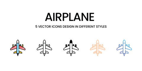 Airplane  icons set ready to use vector icon stock illustration