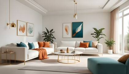 Fototapeta premium Photo interior modern design room 3d illustration