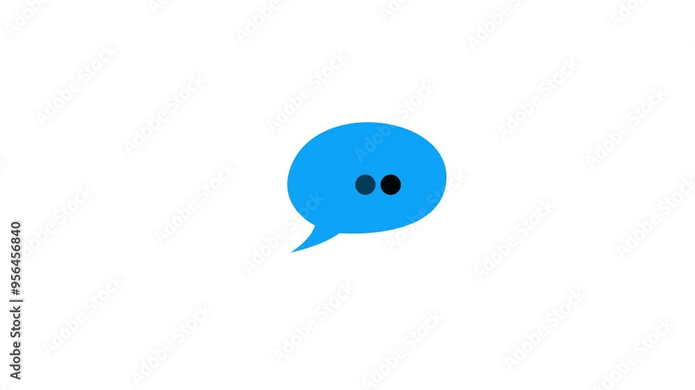 Poster speech bubble simple shape icon blue color animation. chat message bubble icon. speech bubbles with 