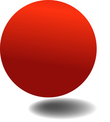 Red paper circle and shadow. Element for design