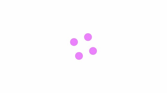 Large and small spots rotation loading animation. Mobile app data update animated element 2D abstract 4K video motion graphic on white background. Spinning spots loader download upload for web design
