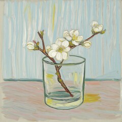 Minimalist Almond Blossom in Glass