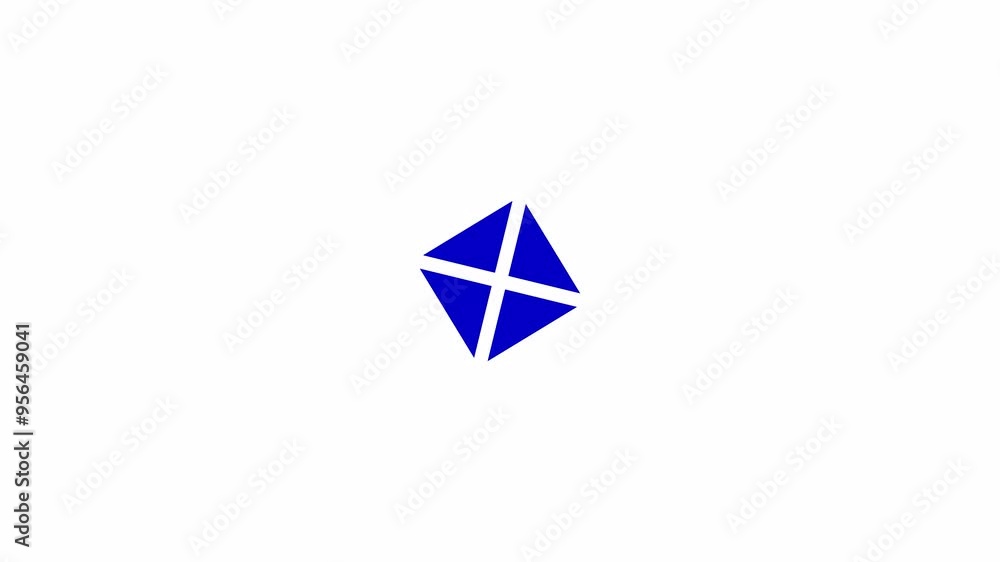 Fototapete triangles assembling in square loading animation. software data animated element 2d abstract 4k vide