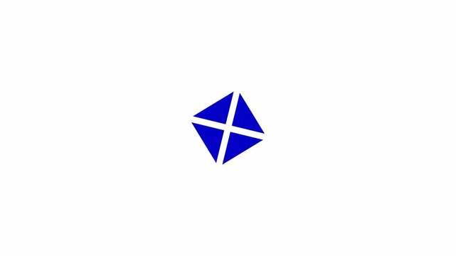 Triangles assembling in square loading animation. Software data animated element 2D abstract 4K video motion graphic on white background. Geometric shape loader download upload for web design