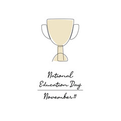 line art of National Education Day good for National Education Day celebrate. line art.