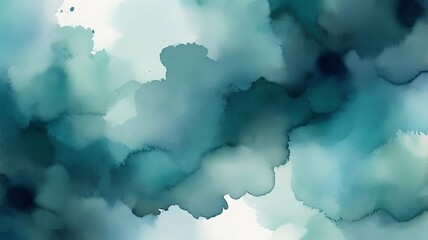 Abstract dirty watercolor background texture of a green gradient color from dark to light, green textured backdrop	
