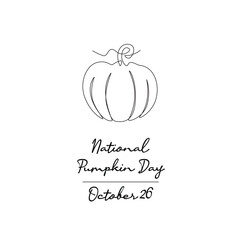 line art of National Pumpkin Day good for National Pumpkin Day celebrate. line art.