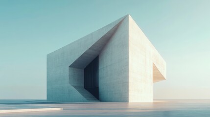 The contrast between modern architectural masterpieces and humanistic elements, the black dress of a woman in front of a concrete building showcases the harmony between sharp lines and human form.