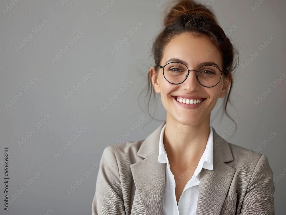 Wall mural portrait of a smiling business woman