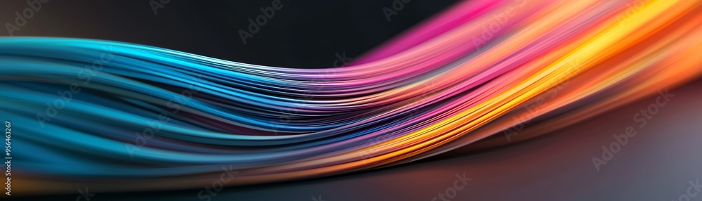Poster abstract colorful wavy lines with smooth transitions.