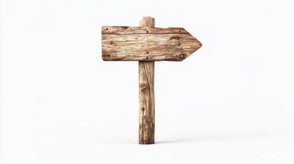 Naklejka premium Rustic Wooden Signpost 3D Illustration for Design with Ample Text Space