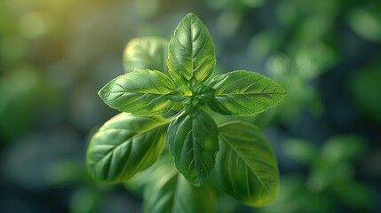 A Close Up of Lush Green Basil Leaves