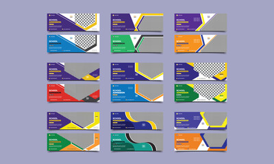 School admission Social media cover template. 