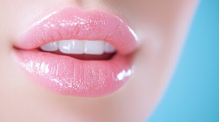 Obraz premium Gentle Teeth Scaling by Dental Hygienist in Soft Pastel Tones for Perfect Smile Makeover