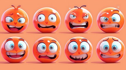 Obraz premium Animated GIF sticker pack, fun expressions, 