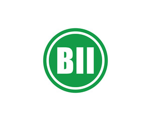 BII logo design vector template. BII