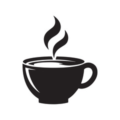 Coffee cup  silhouette icon and tea cup logo, symbols vector illustration silhouette image template.eps 10.