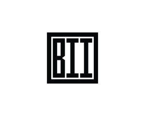 BII logo design vector template. BII
