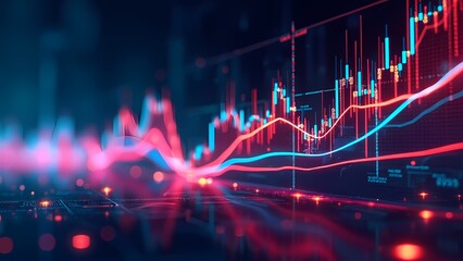 Futuristic Financial Data Streams with Dynamic Neon Lights