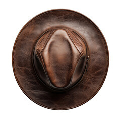 Cowboy hat top view isolated on transparent or white background
