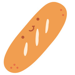 Cute baguette illustration