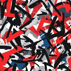 Urban Edge: Red, White, and Blue Abstract Graffiti Explosion 