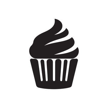 recommend clip art: Cupcake silhouette Icon, muffin logo.abstract food symbol, Vector illustration isolated on white background. Can be used as icon, sign or symbol - cupcake silhouette.