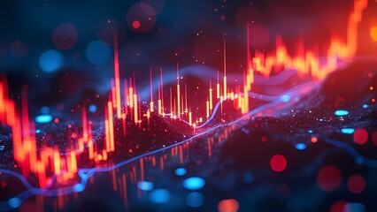 Fototapeta premium Dynamic Neon Lights in a High-Tech Financial Environment