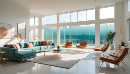 Photo interior modern design room 3d illustration