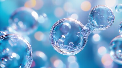 Abstract cosmetic laboratory Chemical laboratory research Cosmetic Essence Molecule Bubble : Generative AI