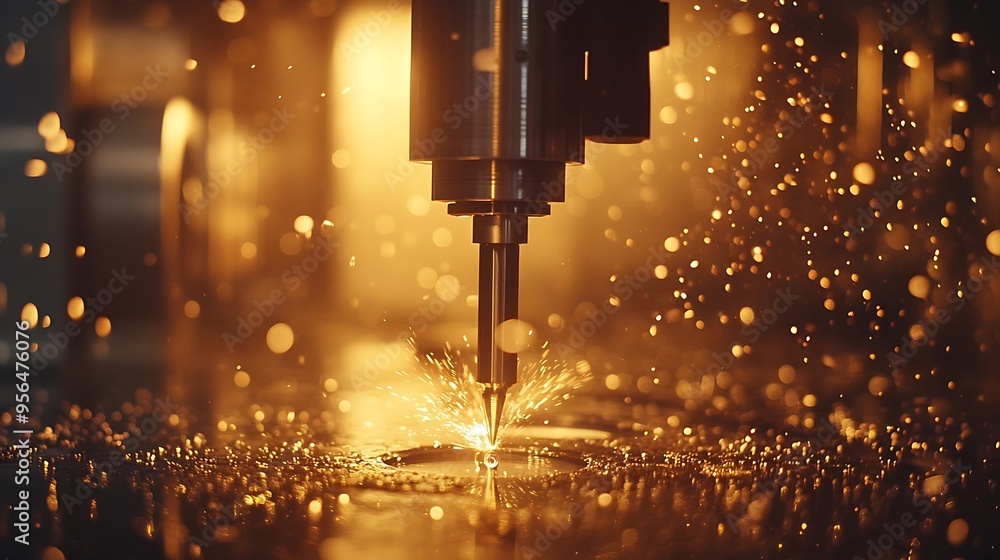 Aufkleber cnc laser and gas cutting of metal modern industrial technology making industrial details the laser 