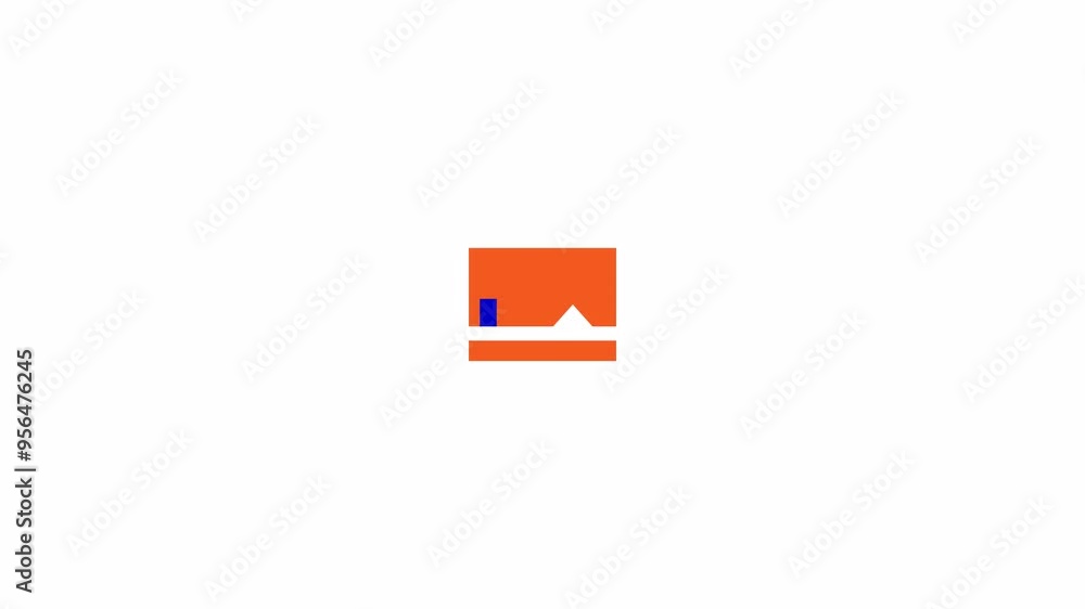 Fototapete rectangle jumping over triangle loading animation. offline mode animated element 2d abstract 4k vide
