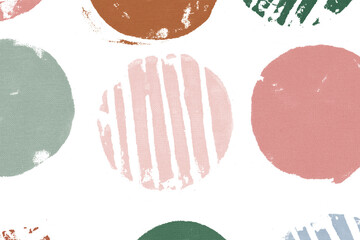 Circle png pattern background with colorful DIY block prints