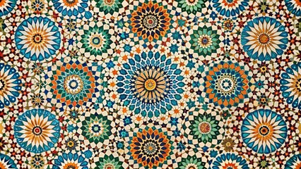 Moroccan tiles art seamless pattern with Arabic ornament for Ramadan and Eid backgrounds