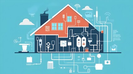 Comprehensive Infographic Detailing the Installation of Electrical and Plumbing Systems Within a House  Includes Detailed Diagrams Schematics and Workflow