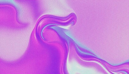 Holo abstract 3D shapes, whit grainy noise effect purple and blue abstract fluid shapes against a light background