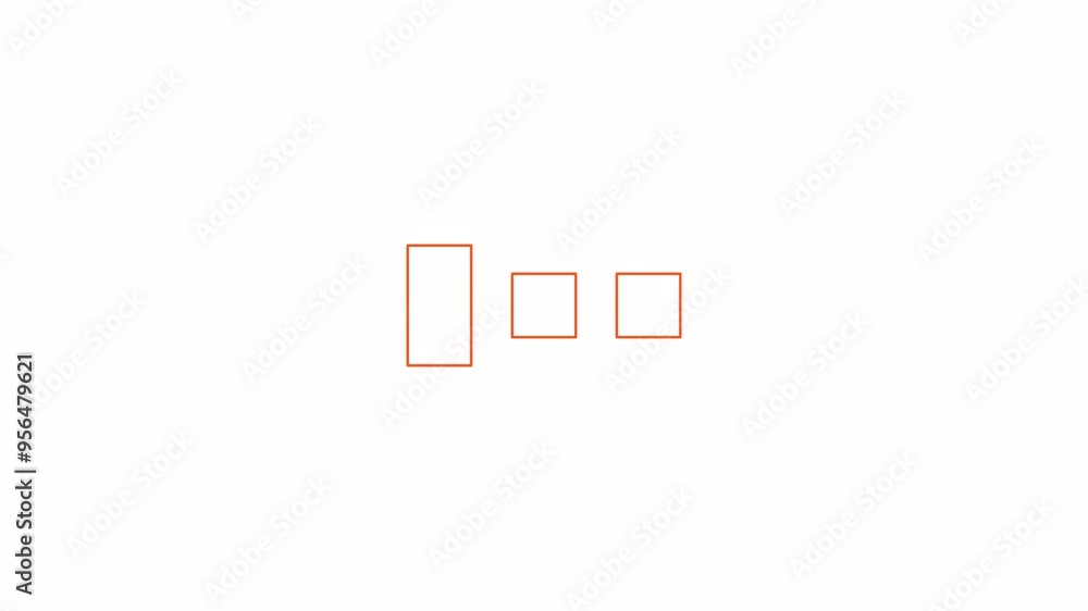 Poster rectangle changing squares consecutively loading animation. data upgrading animated element 2d abstr