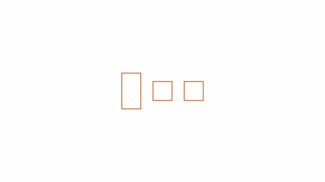 Rectangle changing squares consecutively loading animation. Data upgrading animated element 2D abstract 4K video motion graphic on white background. Duration loader download upload for web design