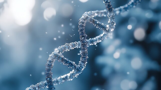 DNA medical background Biotechnology helix gene White futuristic background : Generative AI