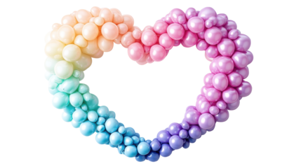 Colorful Balloons Forming Heart Shape.