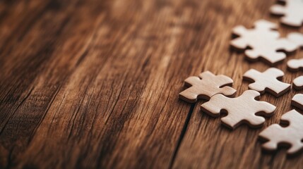 a puzzle with a few missing pieces, placed on a wooden table, representing problem-solving and challenge