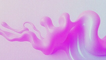 Naklejka premium Holo abstract 3D shapes, whit grainy noise effect purple and blue abstract fluid shapes against a light background