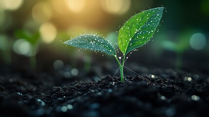 agricultural growth concept It has both the benefits of soil and plants Including the use of artificial intelligence agriculture technology in 5G Industry 40 technology that needs to b : Generative AI