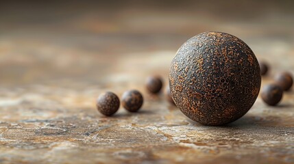 Close Up of Small Brown Spheres