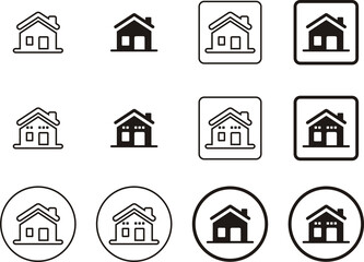House or real estate flat vector icon for app website.